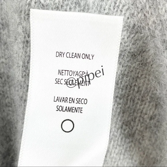 SOLD - NWT Frame Josefine Ruffle Neck Puff Sleeve Cashmere Sweater in Grey S - Picture 11 of 14